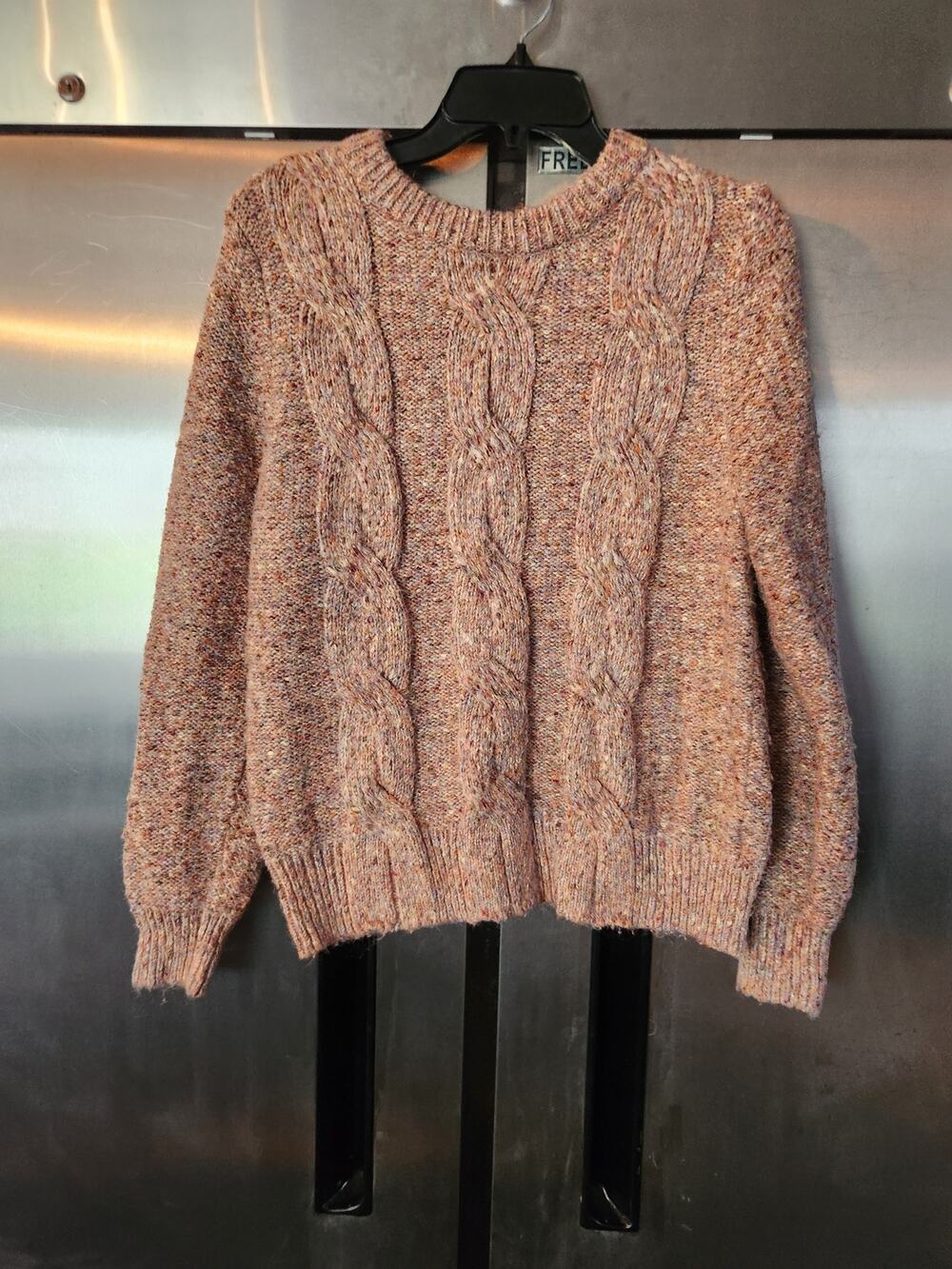 a.new day Women's Oversized Cable Knit Sweater Size M Mauve Pullover